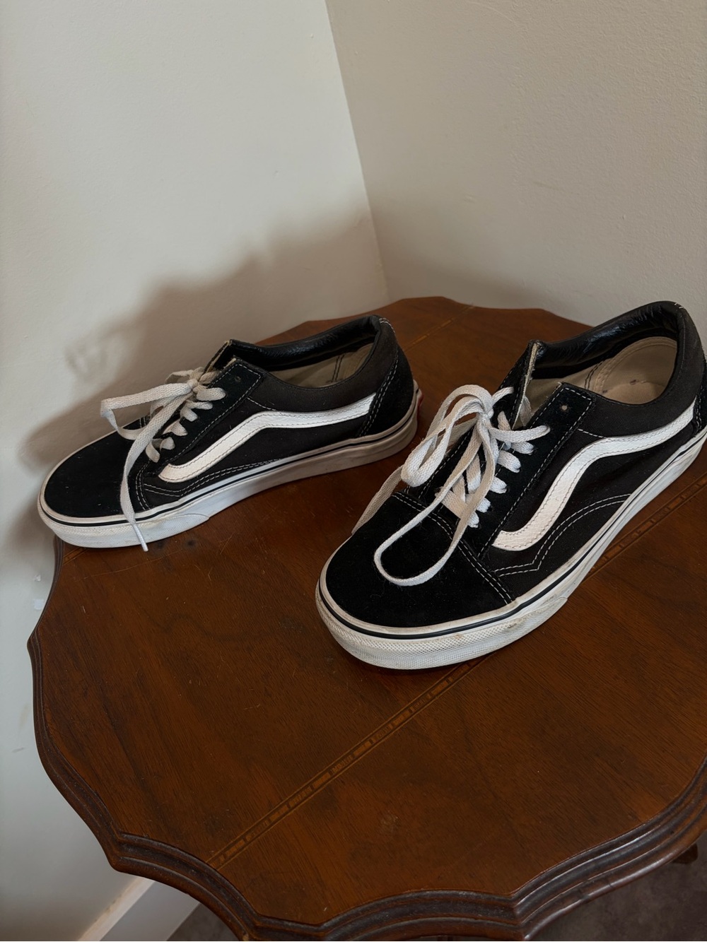 Vans Black and White Old Skool Low-Top Sneakers
